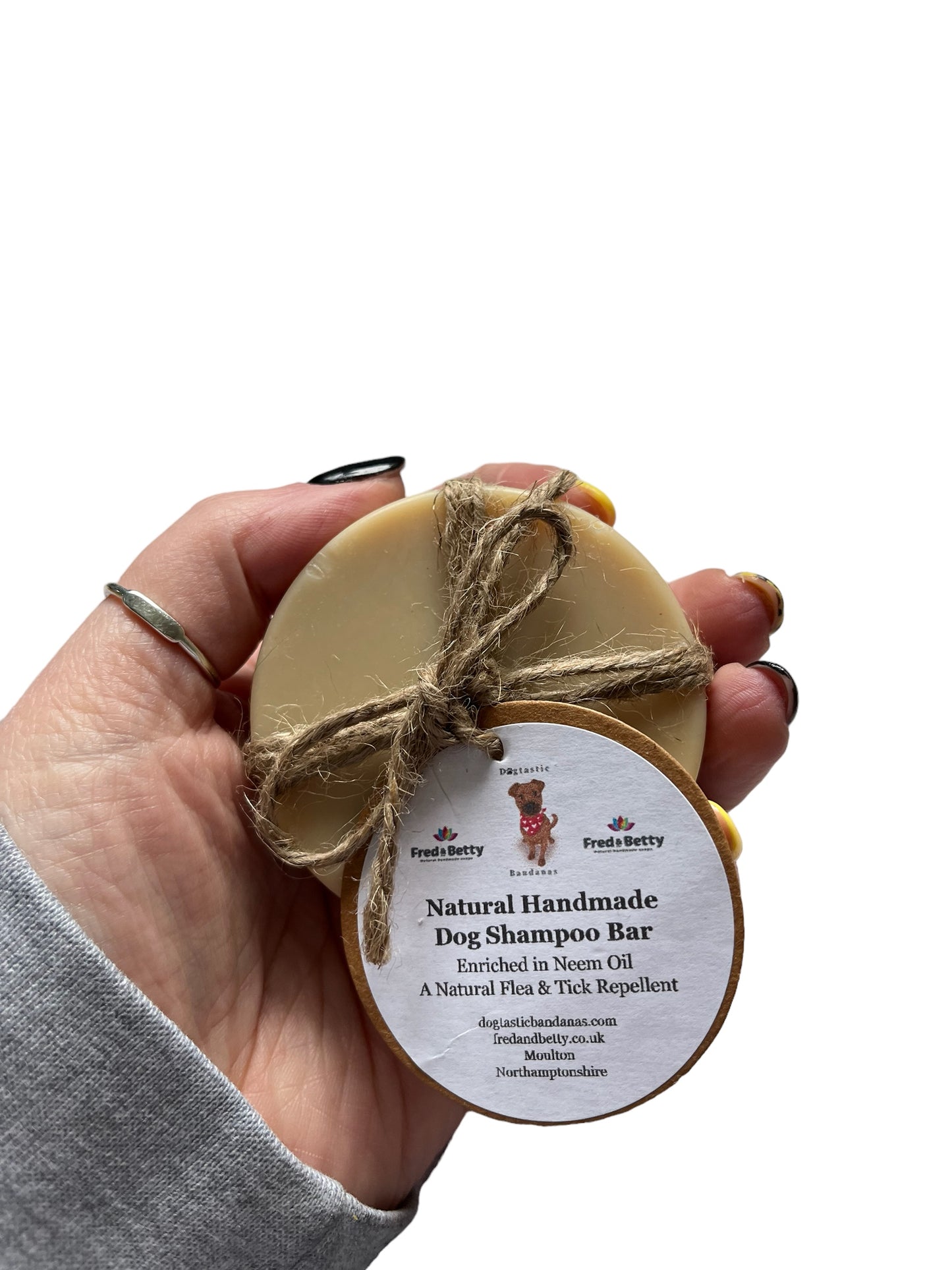 Handmade natural dog shampoo bar