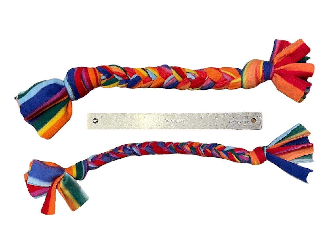 Rainbow tug toy plated dog toy