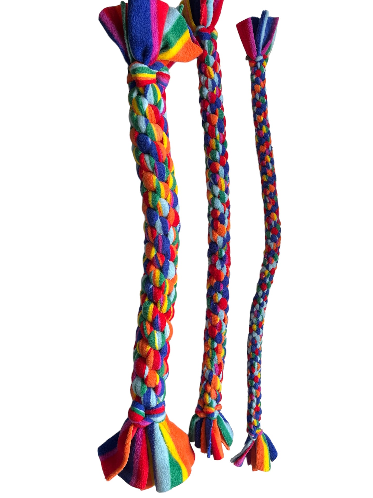 Rainbow spiral tug toy dog toy 3 sizes