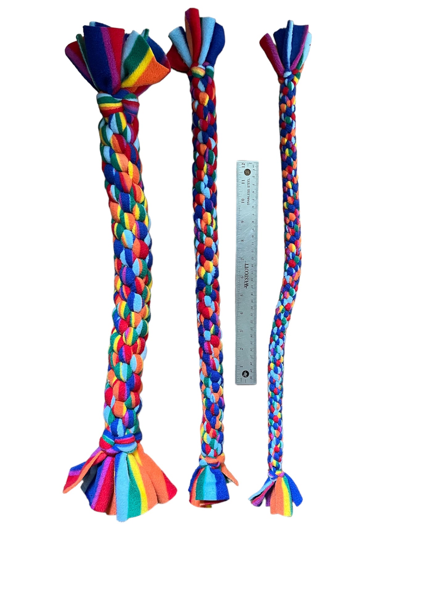 Rainbow spiral tug toy dog toy 3 sizes