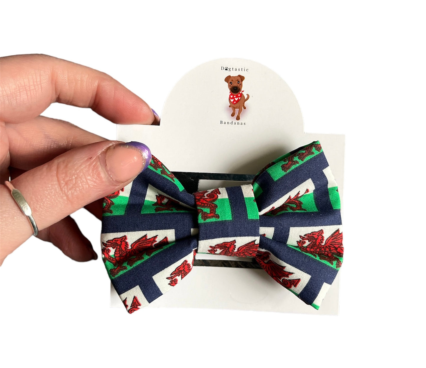 Wales flag bows, dog bows