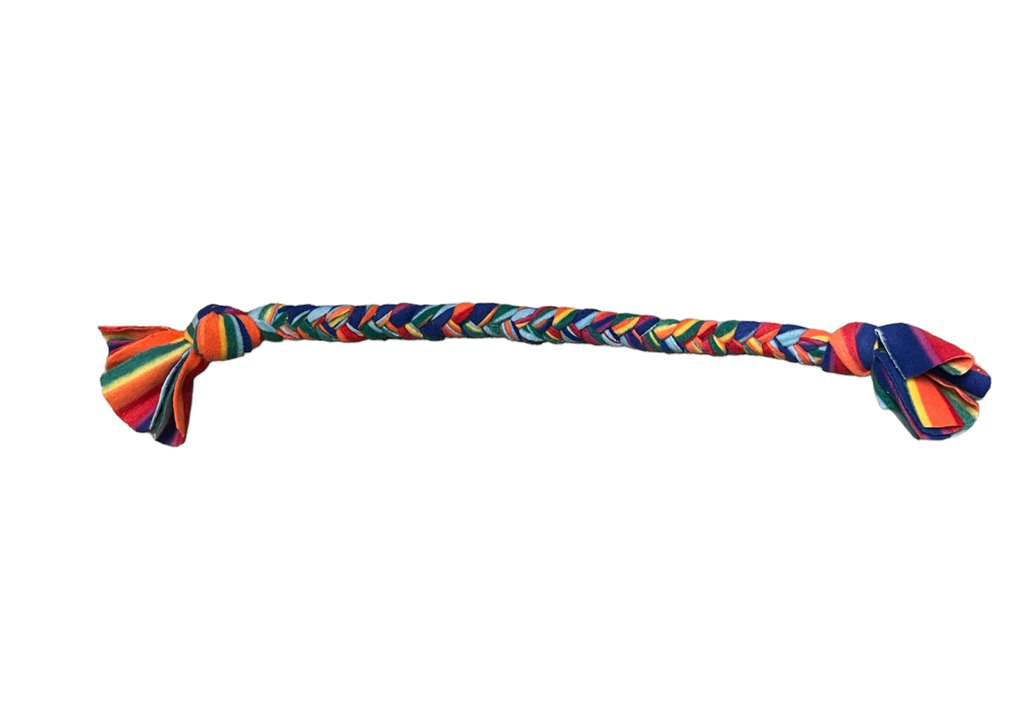 Extra long rainbow plated tug toy dog toy