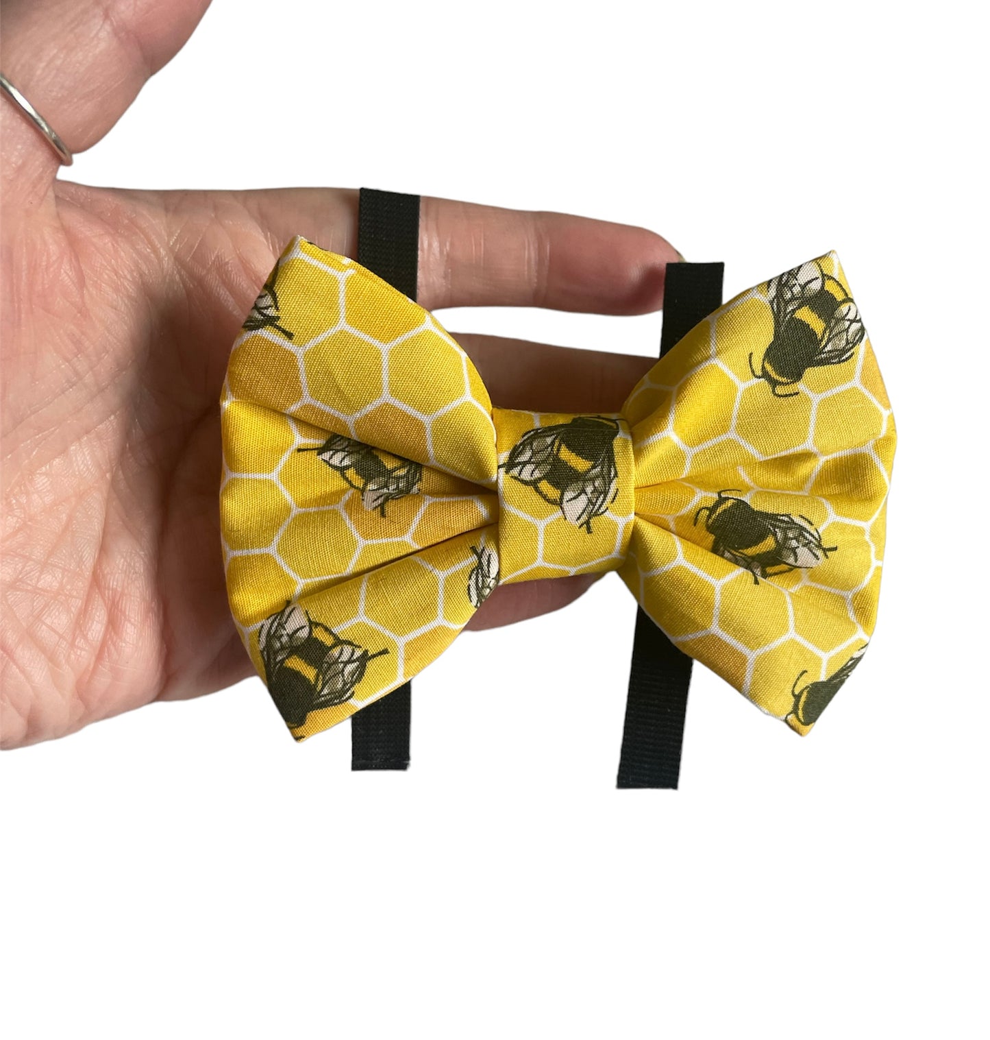 Bee honeycomb bows, dog bows