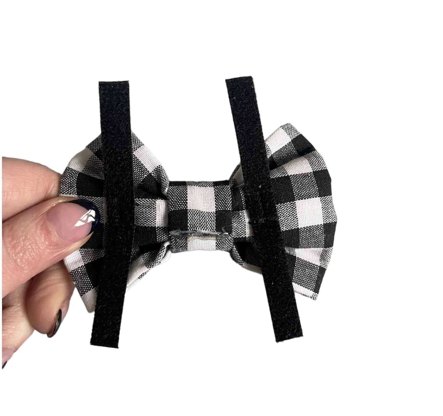 Black and white checked bows, dog bows