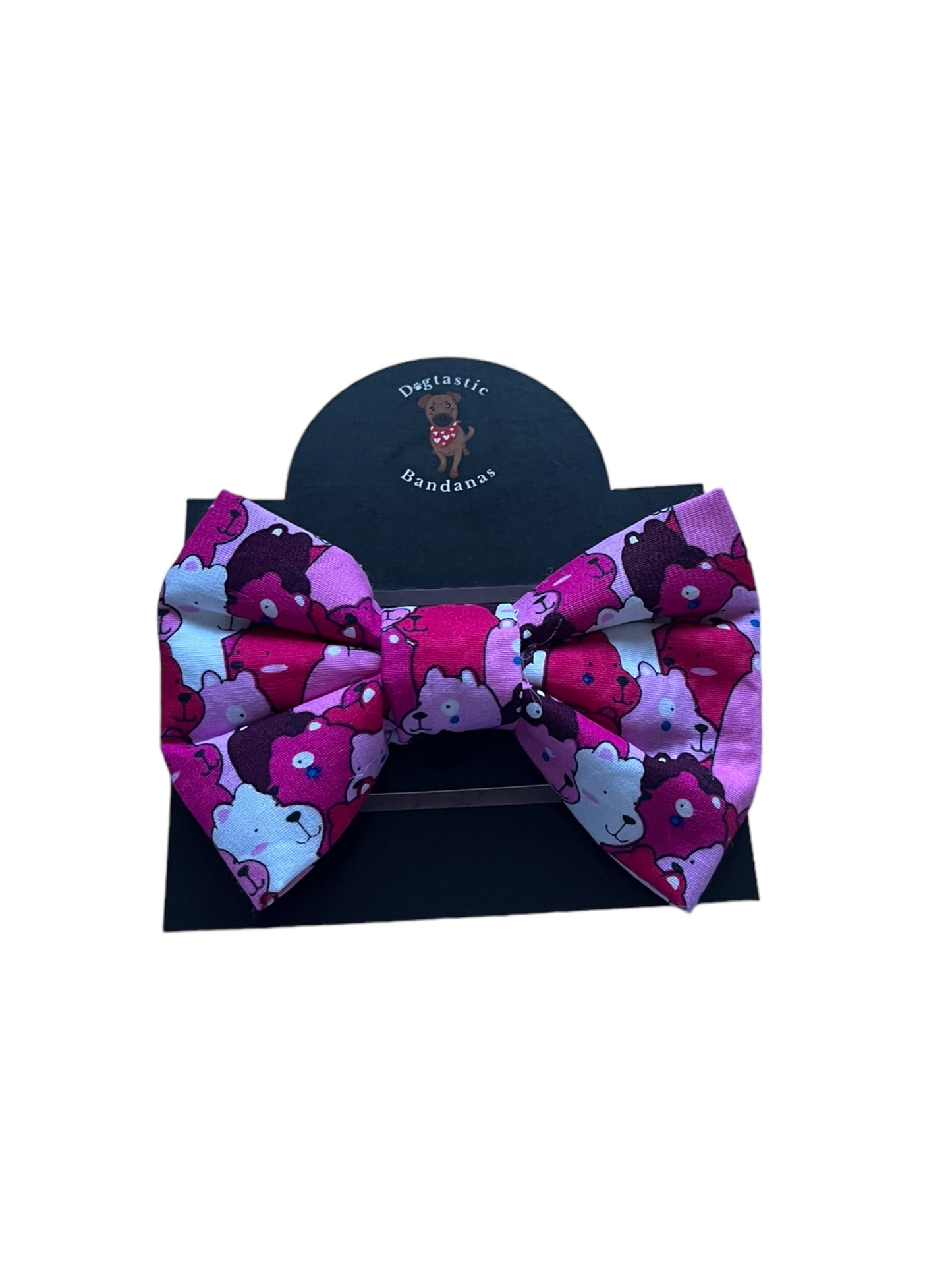 Pink bear bows, dog bows