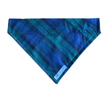 Load image into Gallery viewer, Blue tartan dog/pet bandana

