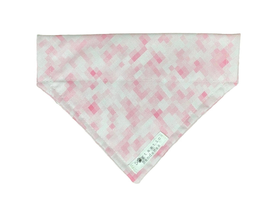 Pink pixel dog/pet bandana