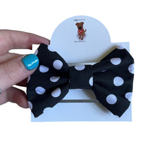 Load image into Gallery viewer, Black spotty, dog bows
