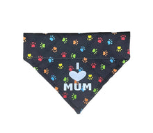 Load image into Gallery viewer, I love mum/ I love dad paw dog/pet bandana
