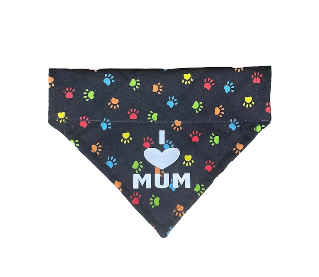 I love mum/ I love dad paw dog/pet bandana