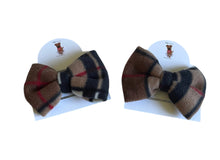 Load image into Gallery viewer, Neutral browns fleece bows, dog bows
