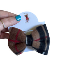 Load image into Gallery viewer, Neutral browns fleece bows, dog bows

