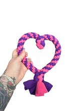 Load image into Gallery viewer, Heart shaped hand made tug toy create your own dog toy
