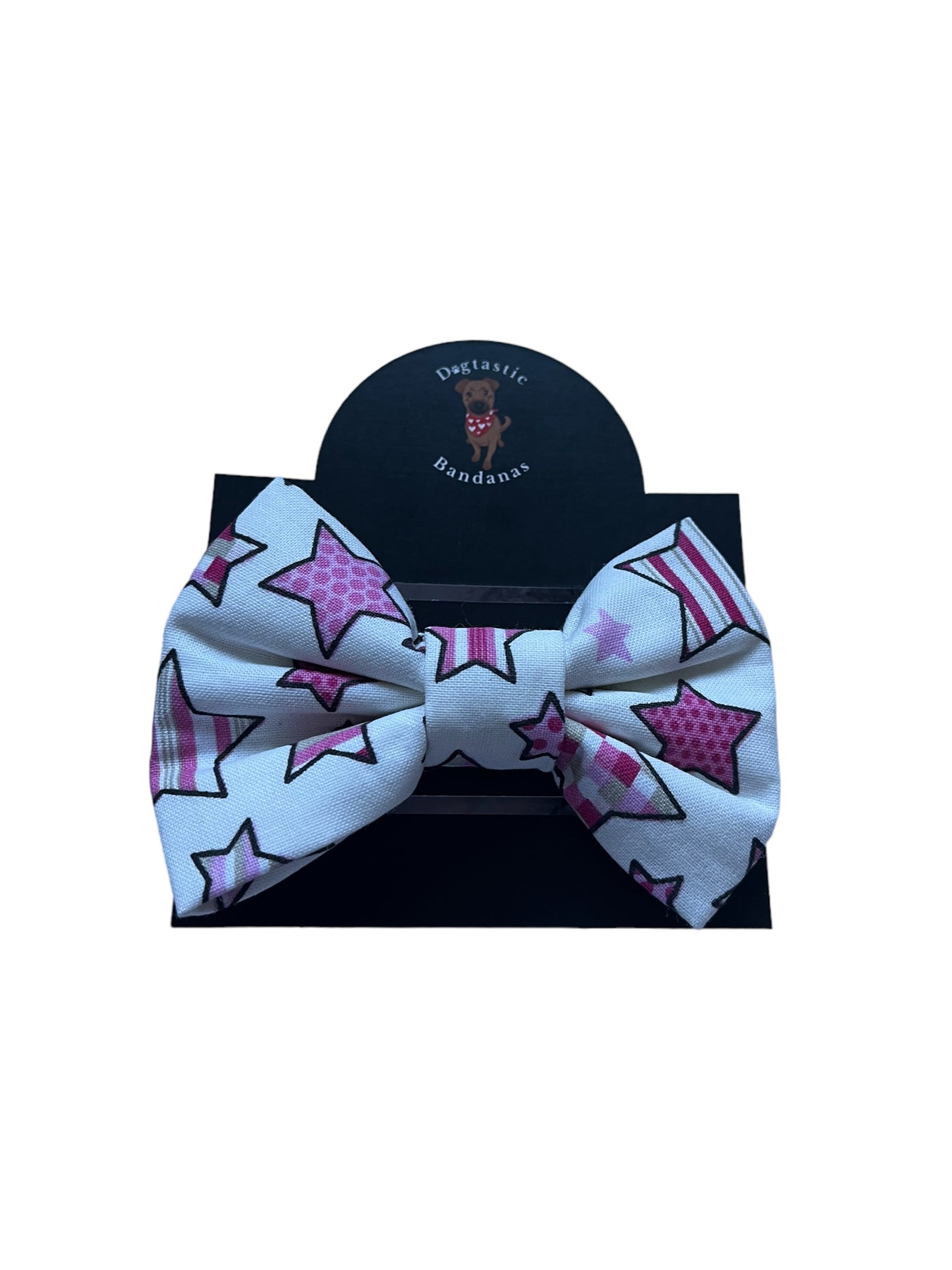 Pink star bows, dog bows