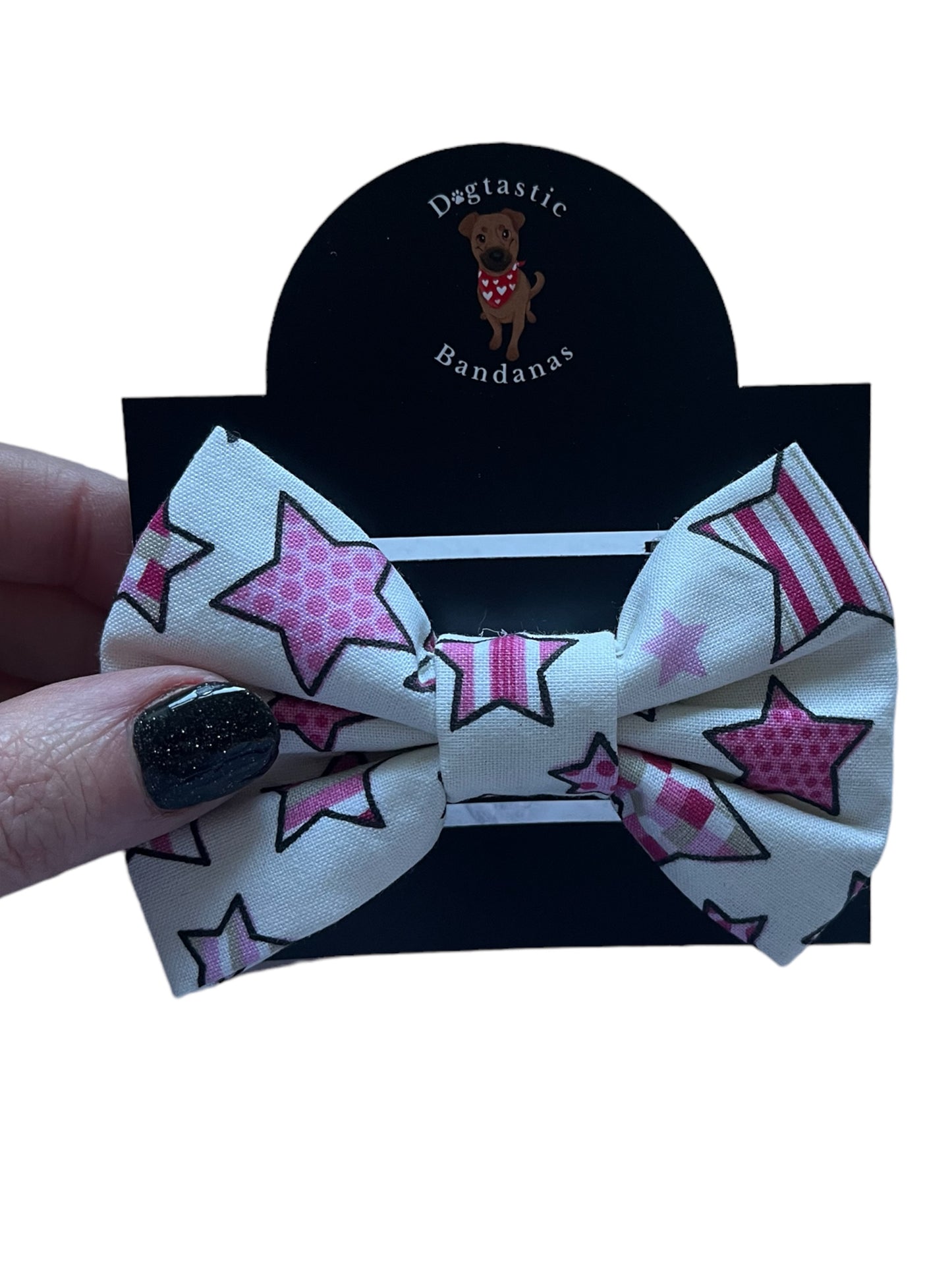 Pink star bows, dog bows