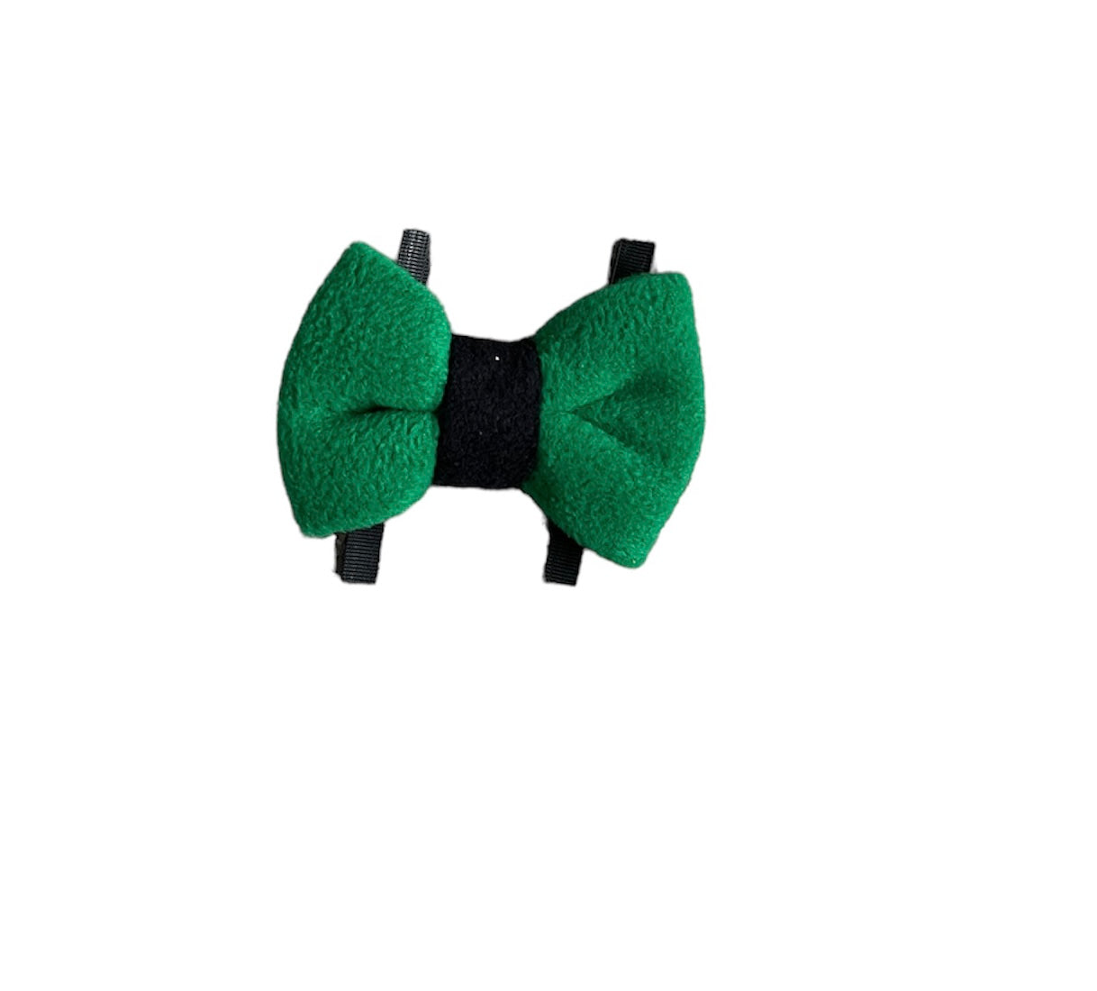 Green mixed fleece bows, dog bows