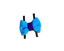 Load image into Gallery viewer, Blue mixed fleece bows, dog bows
