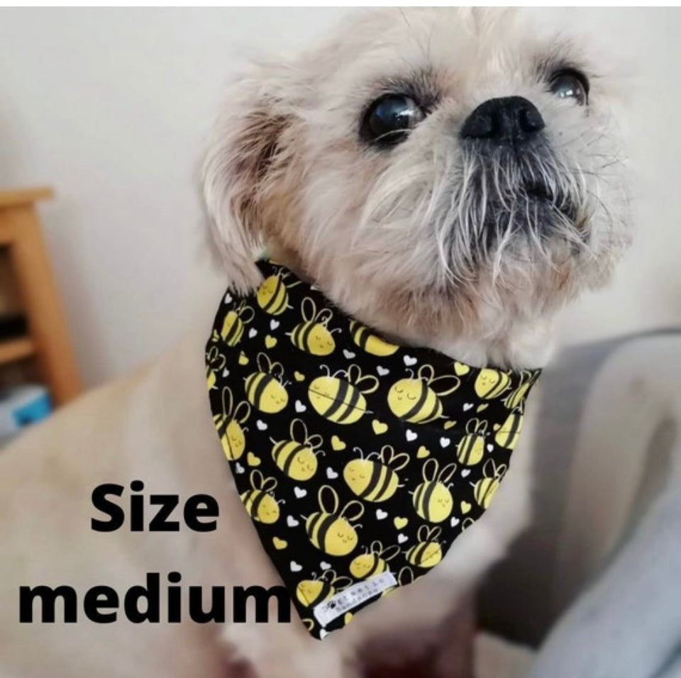 Grey Bee dog/pet bandana