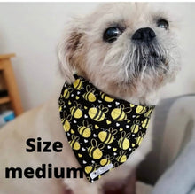 Load image into Gallery viewer, Grey Bee dog/pet bandana
