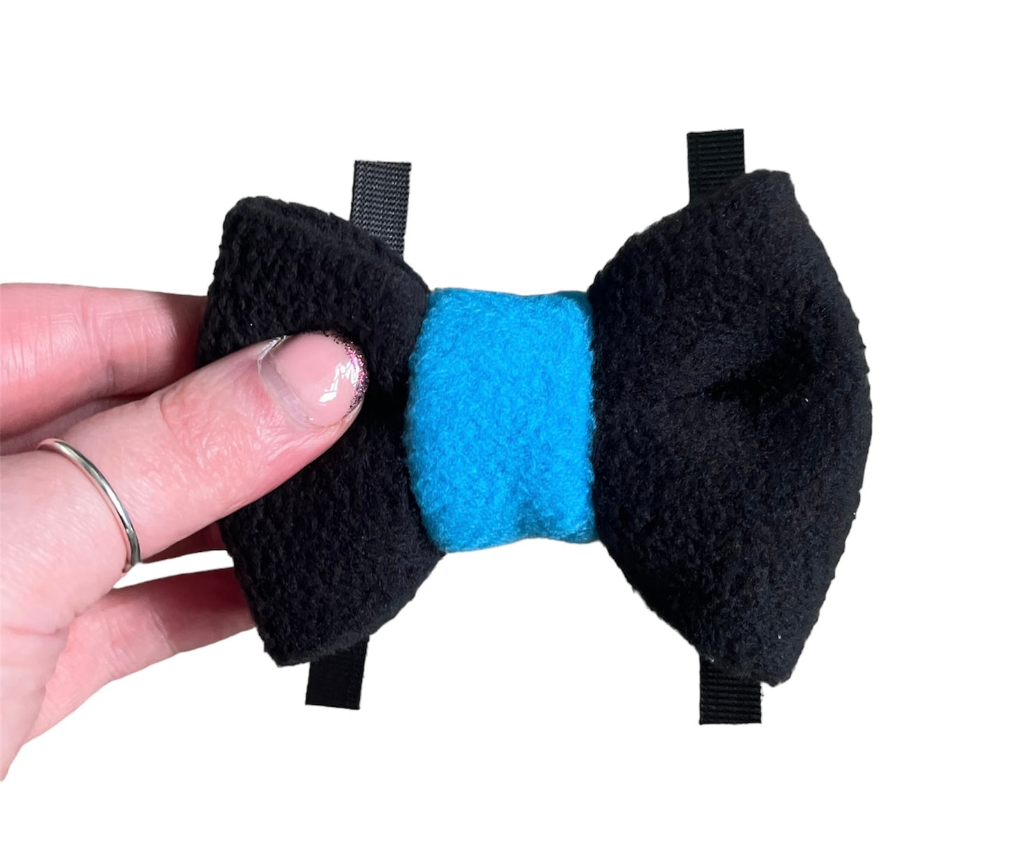 Black mixed fleece bows, dog bows