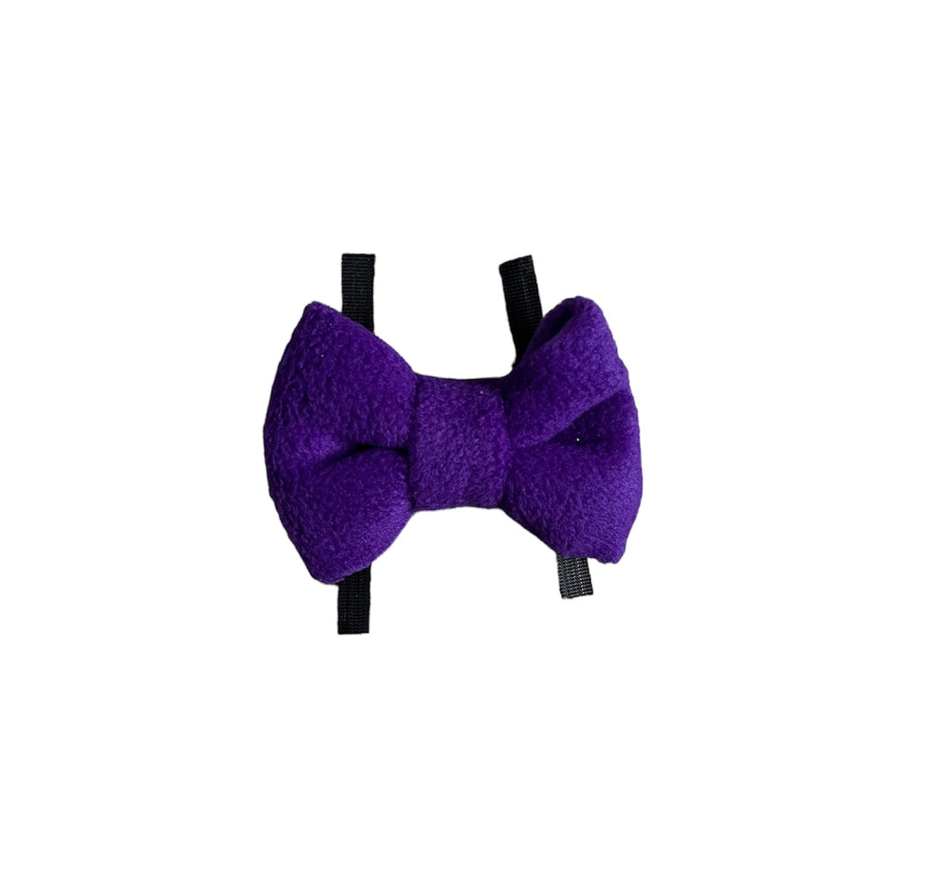 Purple mixed fleece bows, dog bows