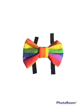 Load image into Gallery viewer, Pride rainbow bows, dog bows
