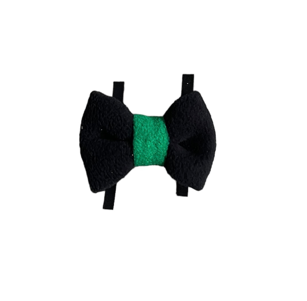 Black mixed fleece bows, dog bows