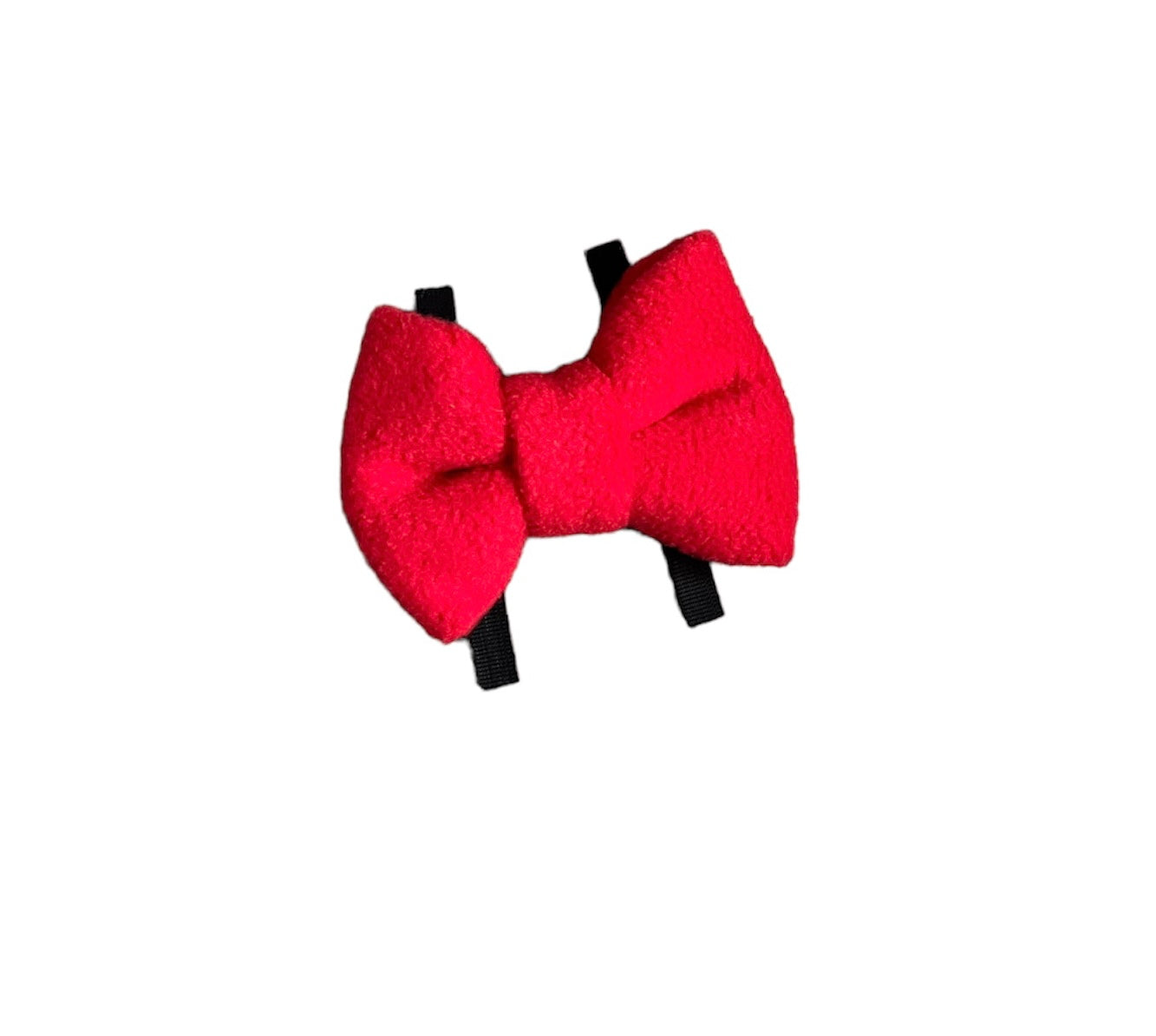 Red mixed fleece bows, dog bows