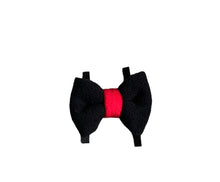 Load image into Gallery viewer, Black mixed fleece bows, dog bows
