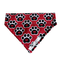 Load image into Gallery viewer, Red paws bandana dog/pet bandana
