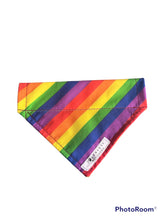 Load image into Gallery viewer, Pride rainbow dog/pet bandana
