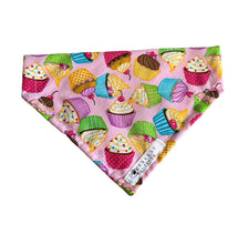 Load image into Gallery viewer, Blue and pink cupcake dog/pet bandana
