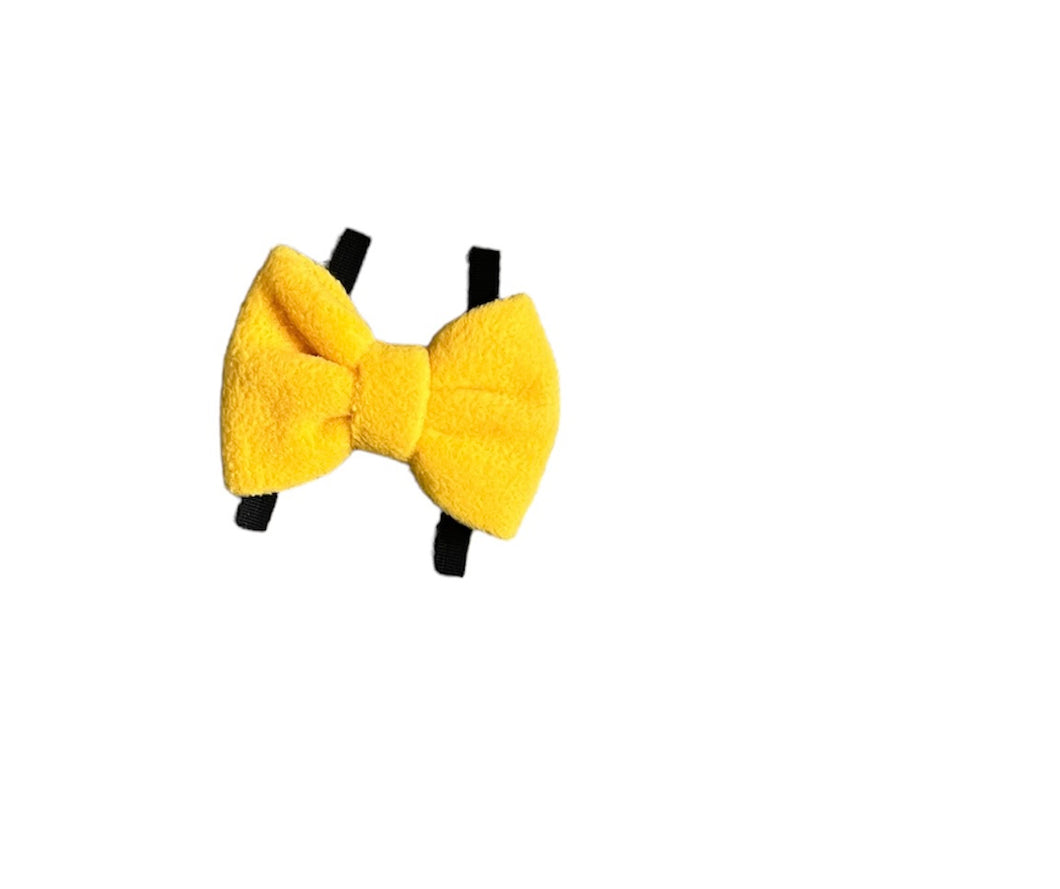Yellow mixed fleece bows, dog bows