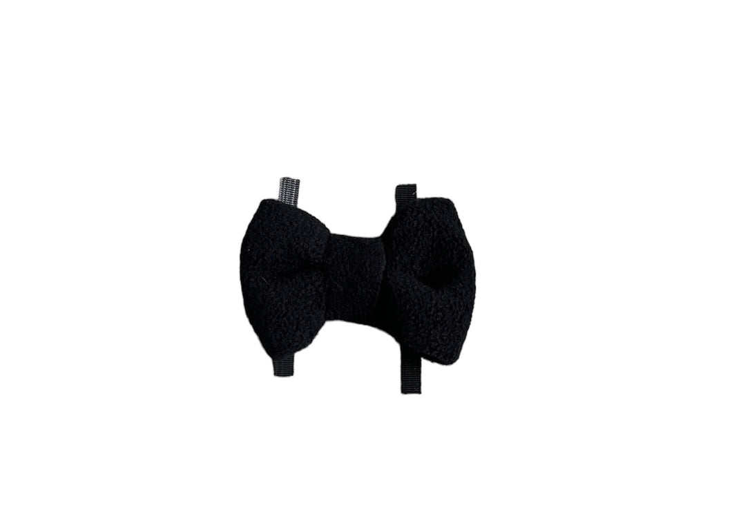 Black mixed fleece bows, dog bows