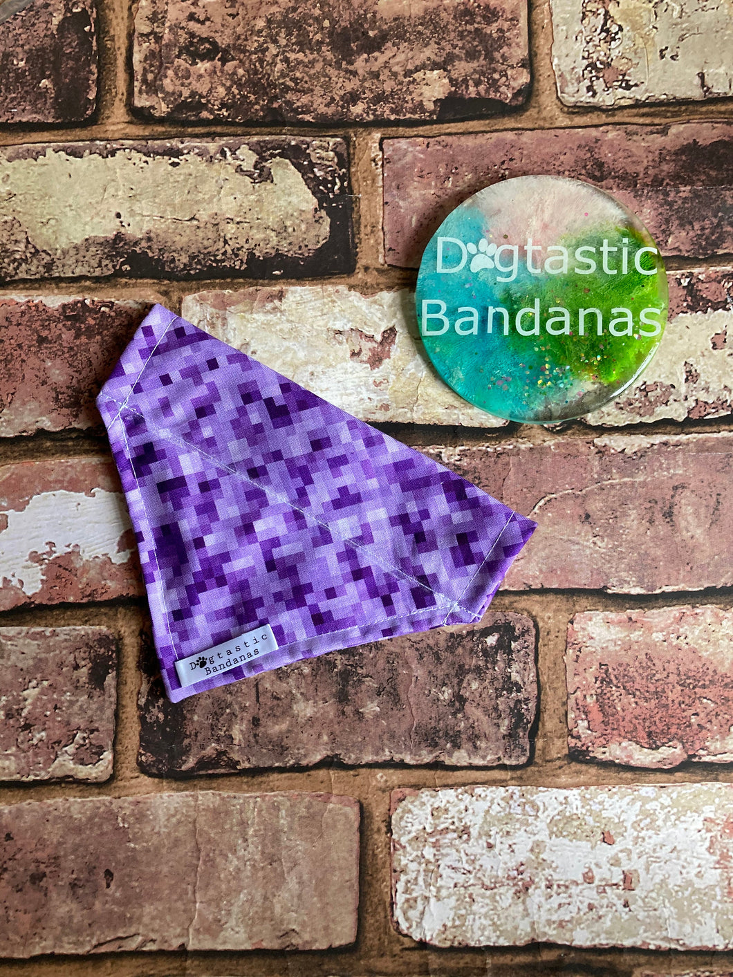 Purple pixel dog/pet bandana
