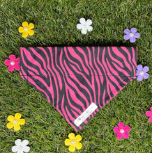 Load image into Gallery viewer, Pink zebra dog/pet bandana

