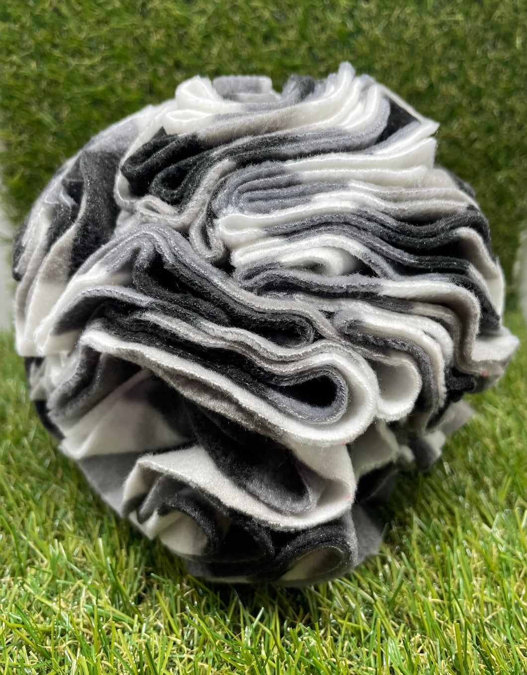 Snuffle ball blacks and greys, 6 inch size