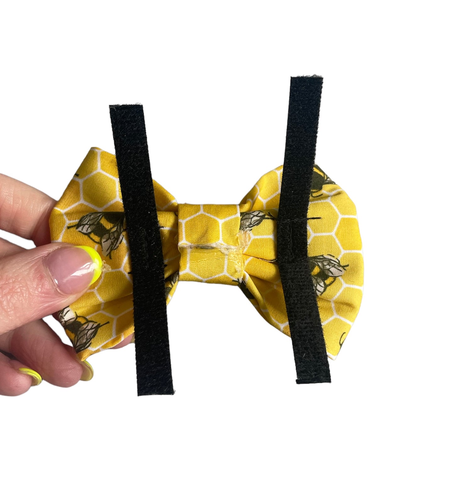 Bee honeycomb bows, dog bows