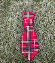 Load image into Gallery viewer, Red tartan tie for on the collar
