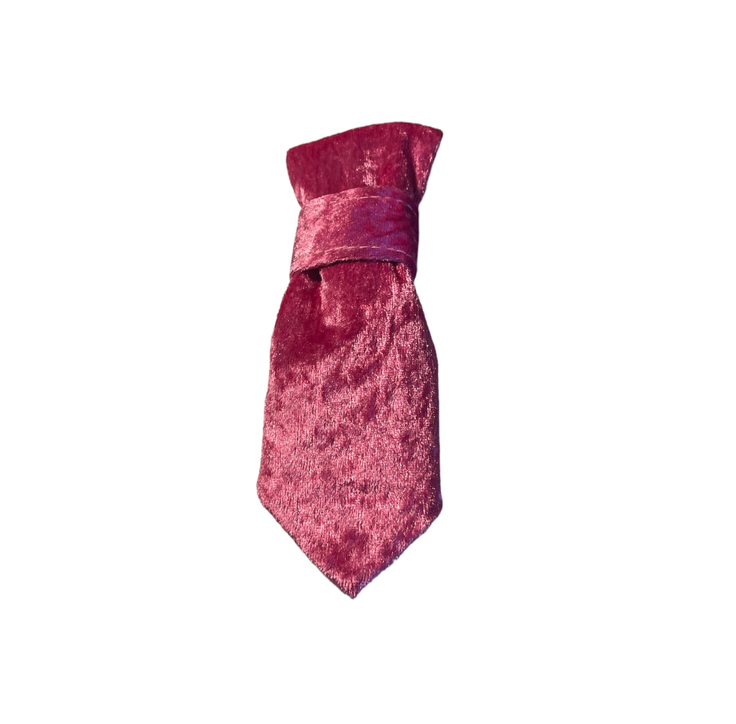 Crushed velvet tie for on the collar