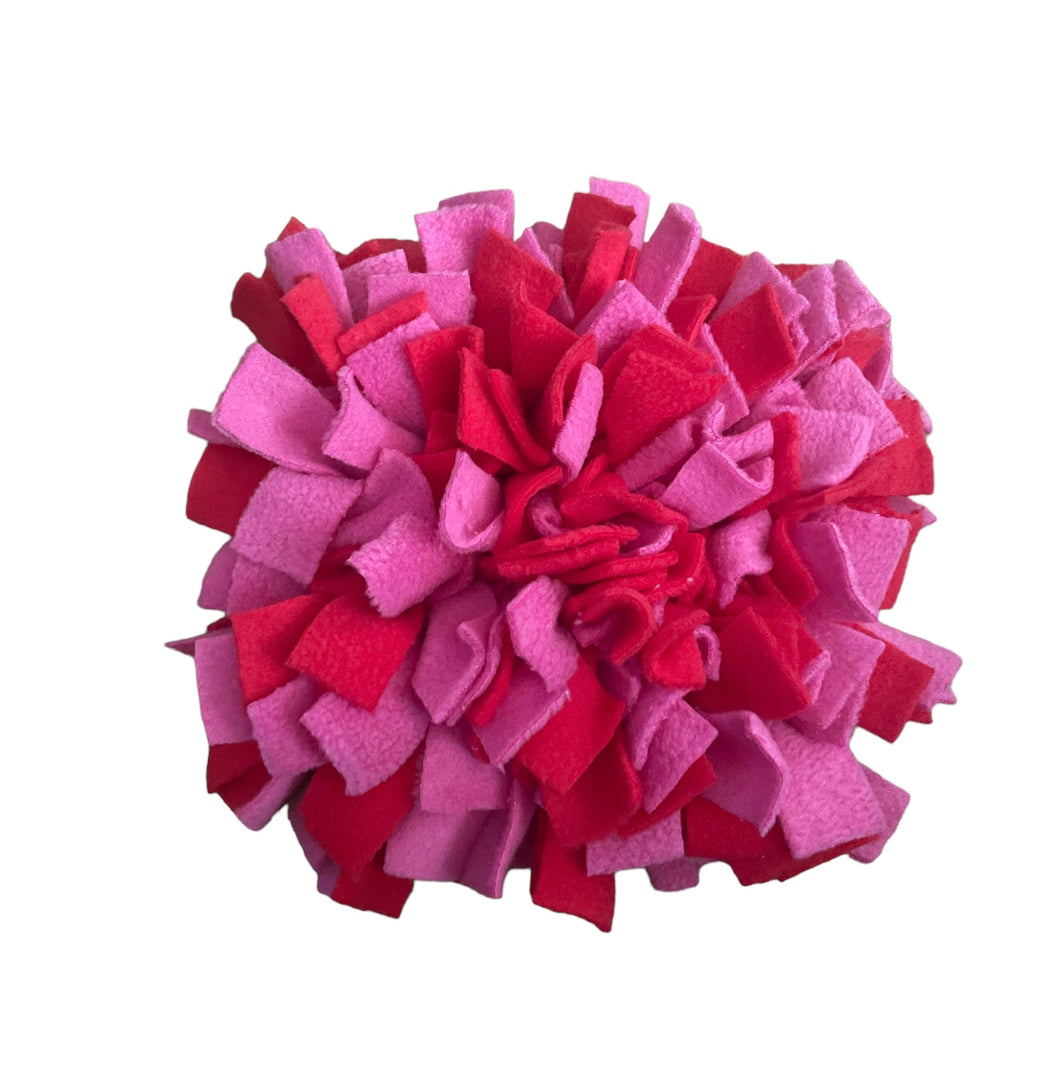 Snuffle mat pink and red enrichment dog toy