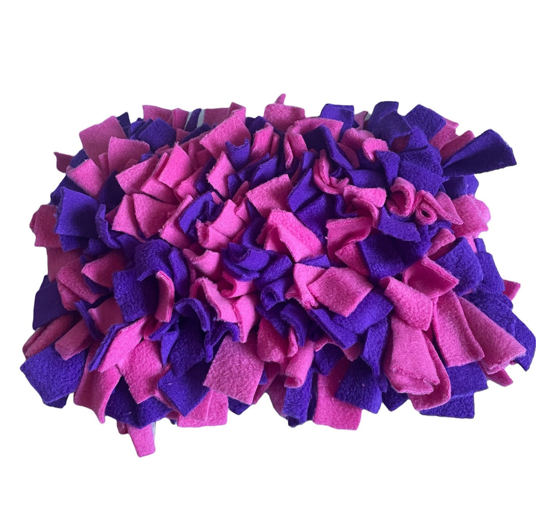Snuffle mat pink and purple enrichment dog toy