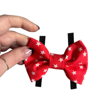 Load image into Gallery viewer, Red stars bows, dog bows
