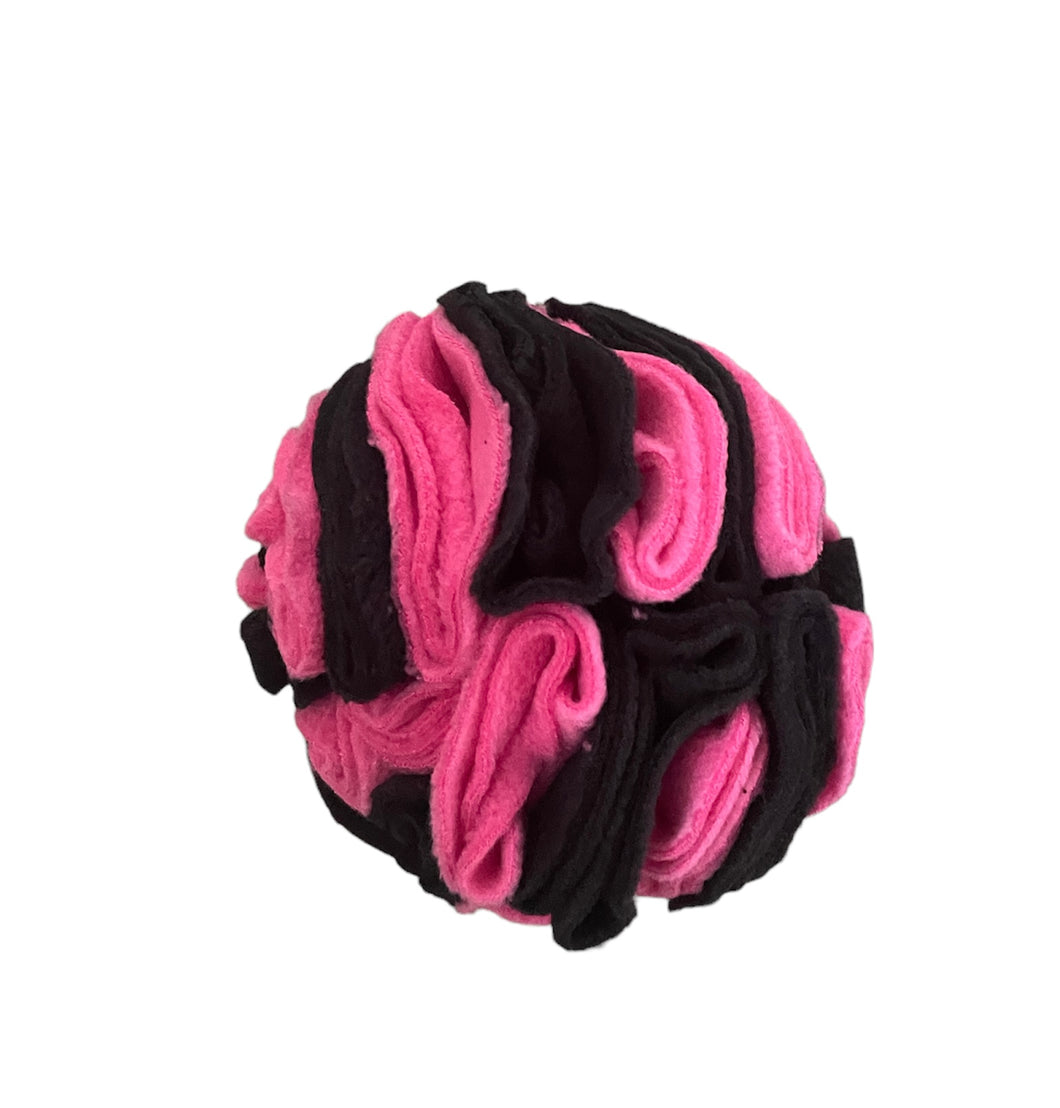 Snuffle ball pink and black, 6 inch size