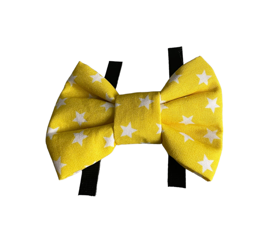 Yellow star bows, dog bows